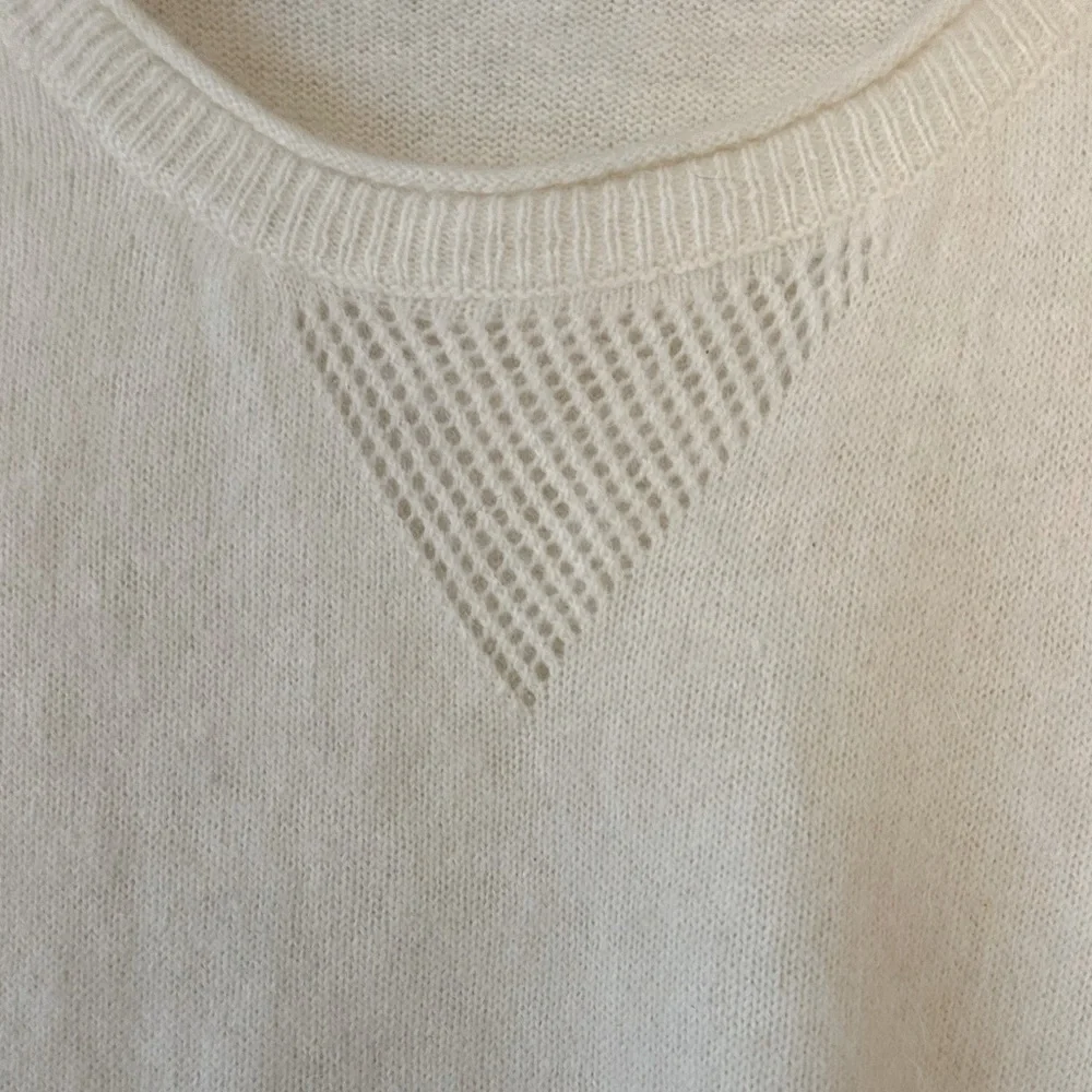 Super Soft Winter White Ivory Off-the-Shoulder Sweater - Picture 3 of 7